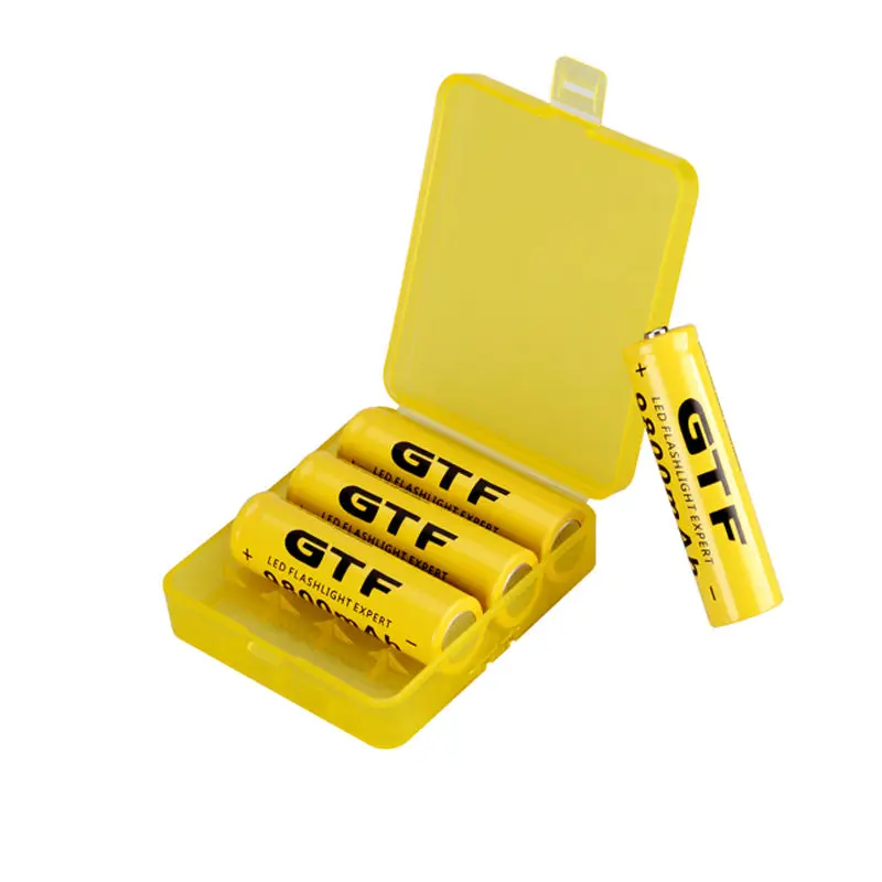 GTF 18650 аккумулятор 3,7 V 9800mAh емкость литий-ионная аккумуляторная батарея для фонарика с 18650 батарейным отсеком для хранения - Цвет: 4pcs and 1pc box