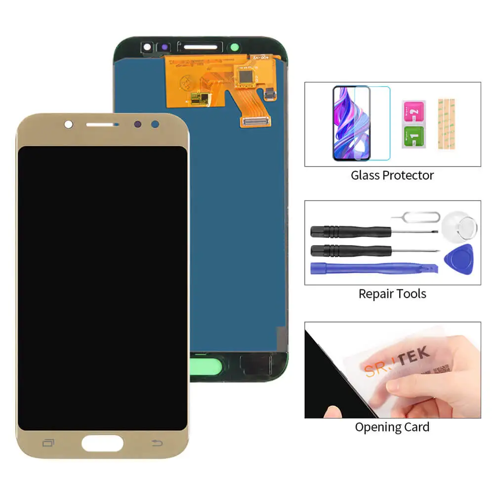 No Frame Gold TFT экран для samsung GALAXY J5 дисплей J530F ЖК-дисплей J530 ЖК-дисплей сенсорный дигитайзер стеклянная сборка рамка может регулироваться - Цвет: No Frame Gold