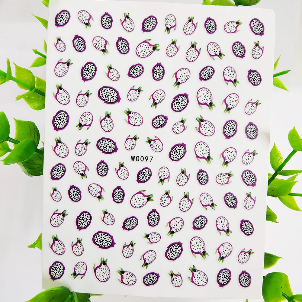

3D Nail Sticker Dragon Fruit Series Sliders Manicure Accessories Stickers Vine Plant Pitaya Decals Foil DIY Nail Art Decorations