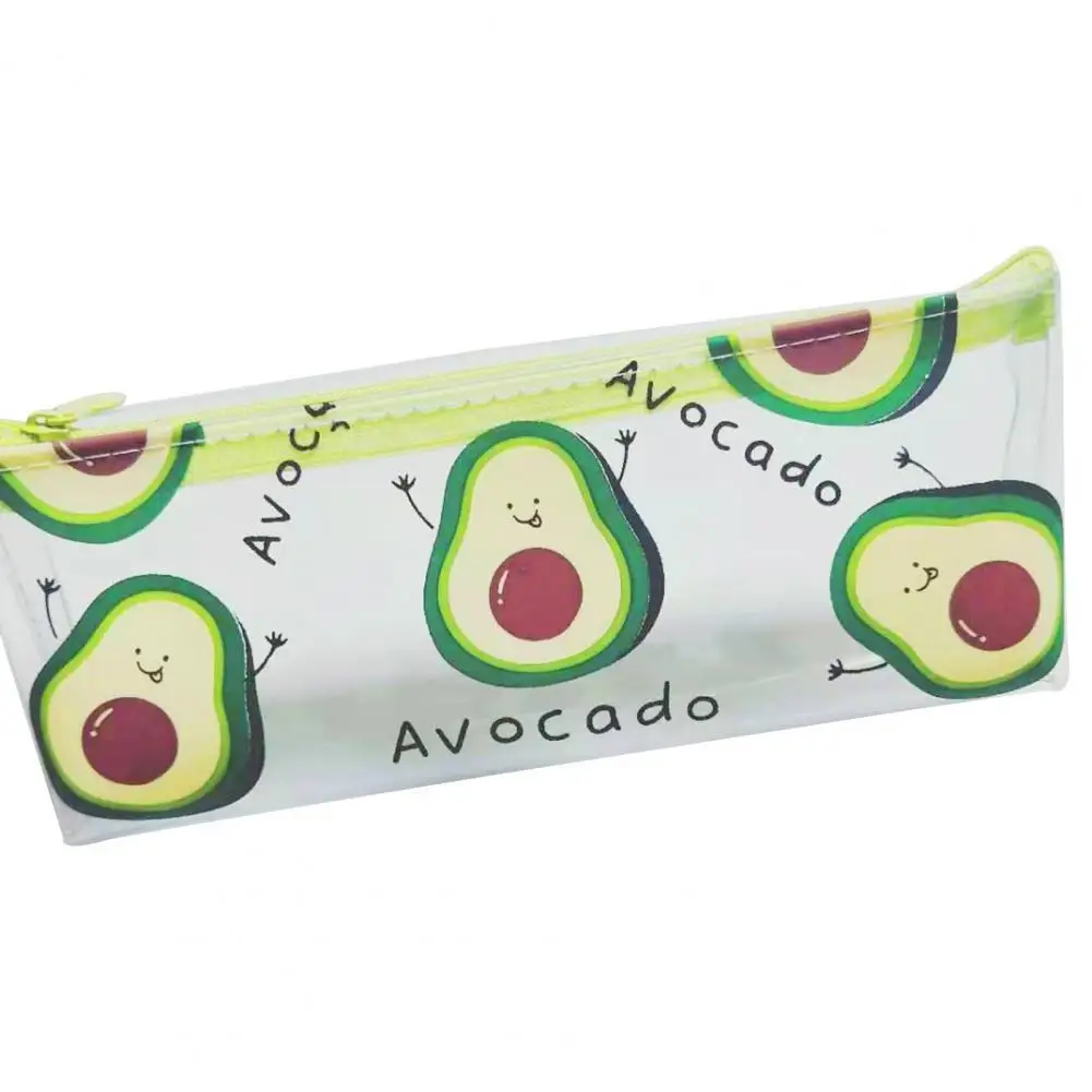 

Girls Pencil Pouch Large Capacity Waterproof Lovely Avocado Pattern Zipper Shape Pen Cosmetic Case