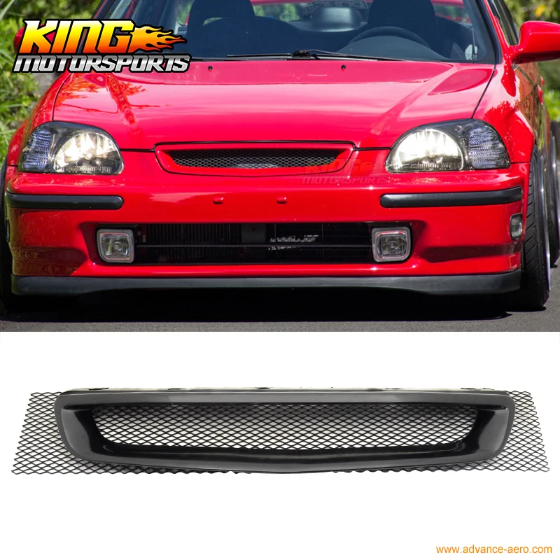 Fit For 96 97 98 Honda Civic DX LX EX EK T-R Front Mesh Black Hood Grille Grill US Domestic Free Shipping | Автомобили и