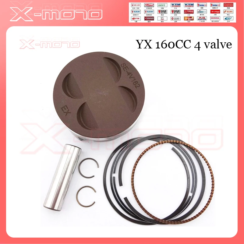 

YX150 160 CC Engine 60/62mm Piston Kit For Kitaco YX 4 Valve Cylinder Head Pit Dirt Bikes YCF Stomp Thumpstar SDG GPX Motocross