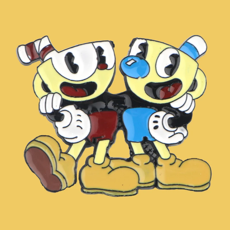 O95 ювелирные изделия Cuphead эмалевые булавки металлические милые для воротника и