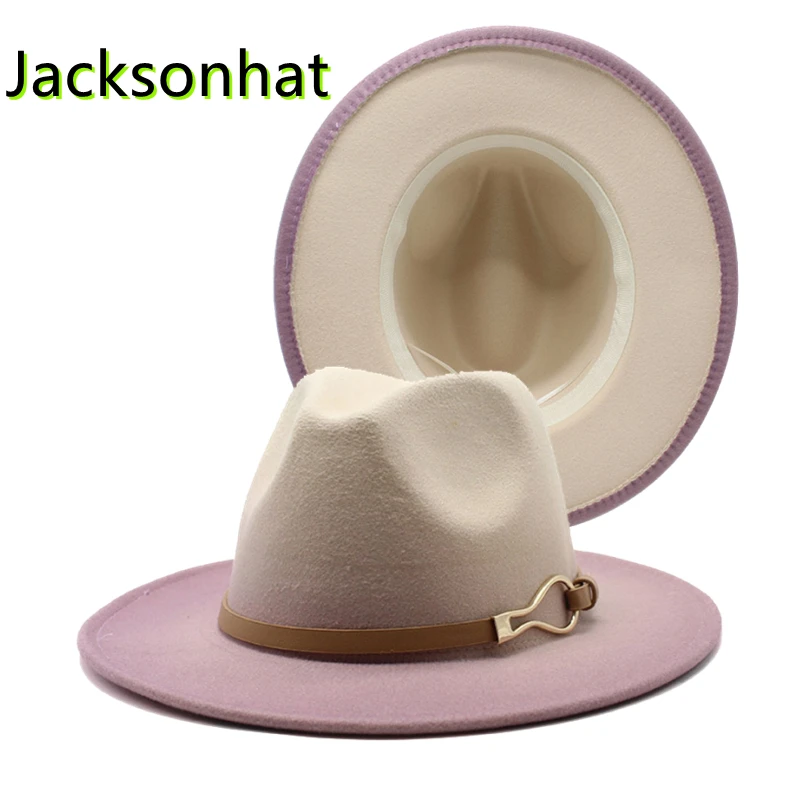 Шляпа-фетровая Женская шерстяная с металлическим градиентом осень зимняя