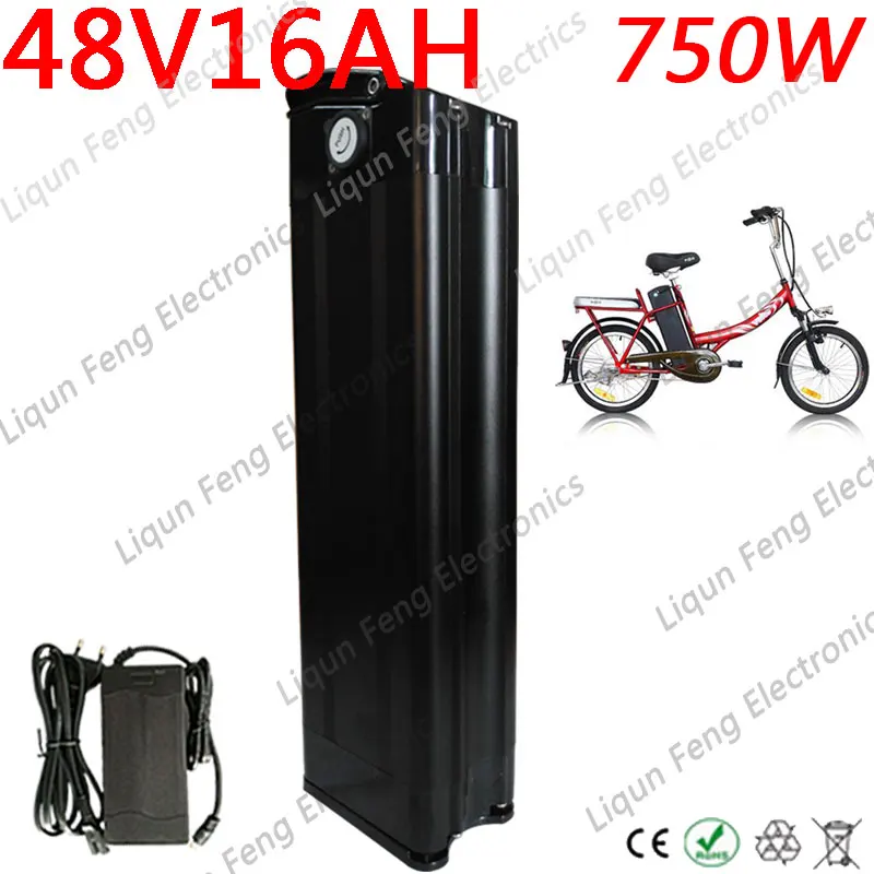Литиевая батарея для электровелосипеда с серебряной рыбой 48 В 15 Ач мотор bafang bbs02