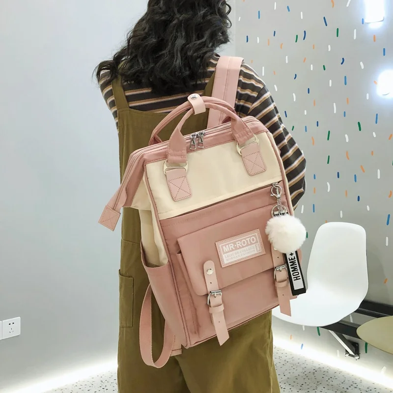 

Casual Backpack Multifunctional Lightweight Waterproof Computer Bag Korean Backpack College High School Student Schoolbag Female