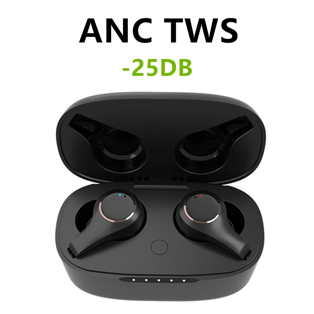 

2020 anc tws bluetooth earphone wireless headphones noise canceling headphone sport ear buds handfree headsets for cell earpiece