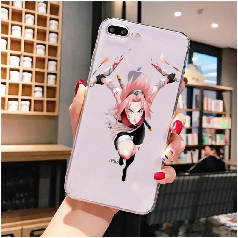 

Naruto Haruno Sakura Phone Case For iPhone X XS MAX 6 6s 7 7plus 8 8Plus 5 5S SE 2020 XR 11 11pro max Clear funda Cover