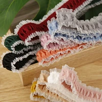 100yards ruffle lace voile edges ribbon 38mm 25mm 16mm diy baby girl headband hair clips accessories handmade material wholesale