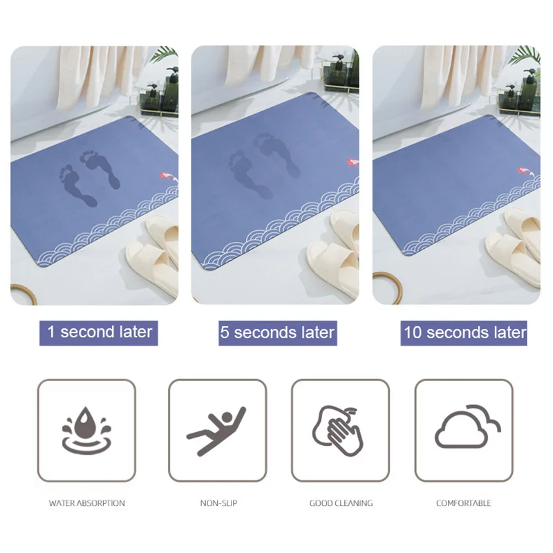 diatomaceous earth mat bath for bathroom soft rubber entrance doormat home floor toilet carpet simple shower foot rug 80x120cm free global shipping