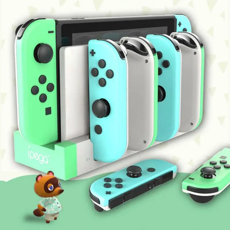 Новинка быстрое зарядное устройство с выключателем NS Joy Con 4 слотами Подставка для