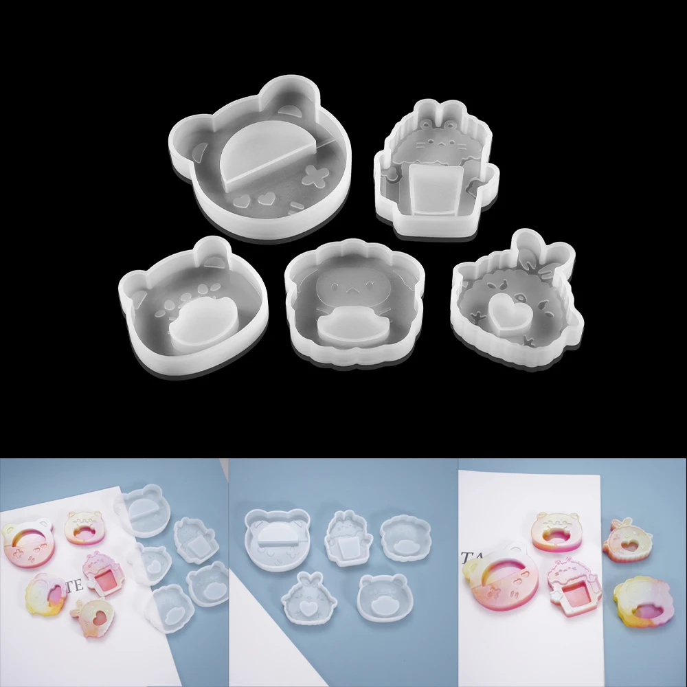 

1Pcs Animal Dolls Silicone Moulds Jewelry Keychain Pendant Casting UV Epoxy Resin Mold For DIY Crafts Decorations Making Tools