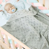 baby blankets swaddle wrap multi use knitted cotton solid color newborn bebes sleeping bed stroller blanket covers soft infantil