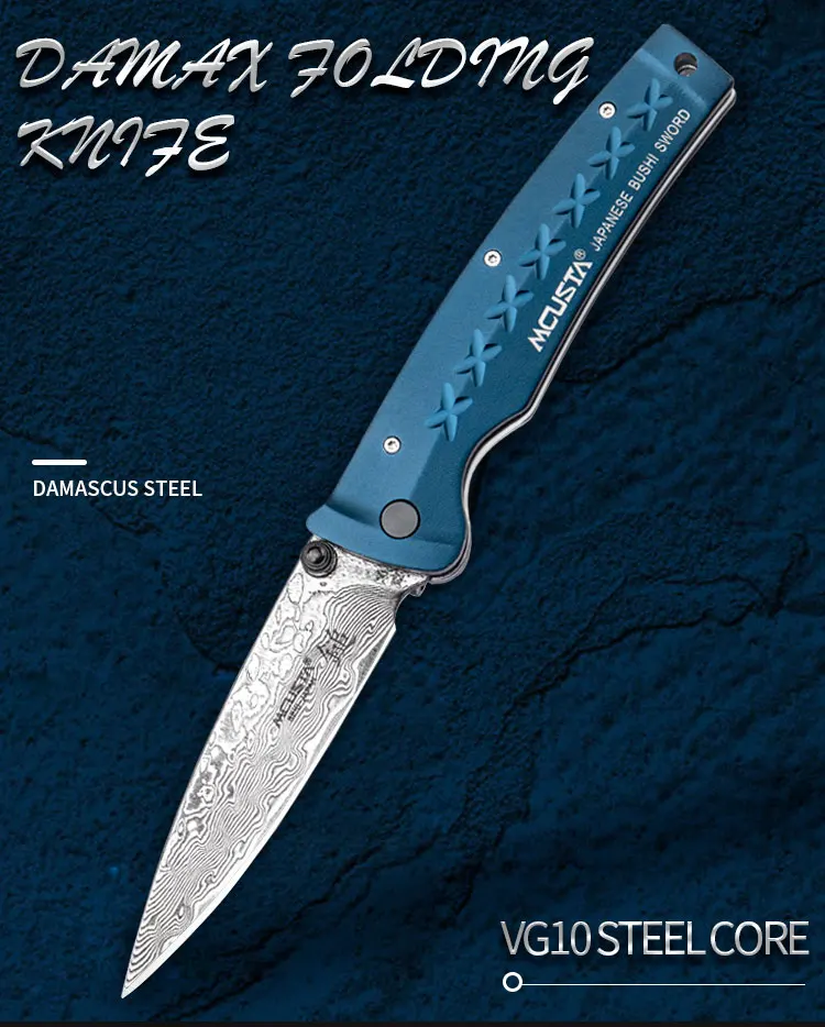 

Superior Quality Damascus Folding Tactical Survival Knife Hunting Camping Multiple High Hardness Military Survival Knife Pockets