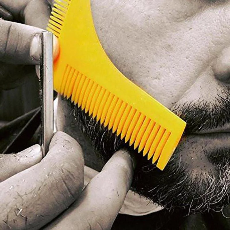 Новый набор для бороды мужчин шаблон придания формы и укладки расческа