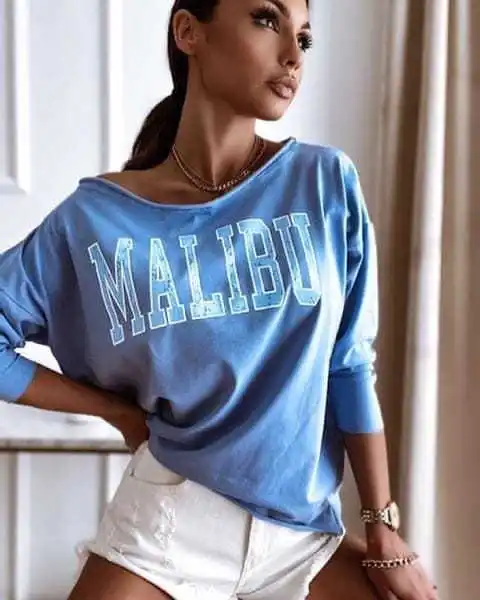 

Fashion Women Loose T-shirt Long Sleeve Letter Printed Casual O-Neck T-shirts Ladies Sweater Pullover Top Sweatshirts Vintage