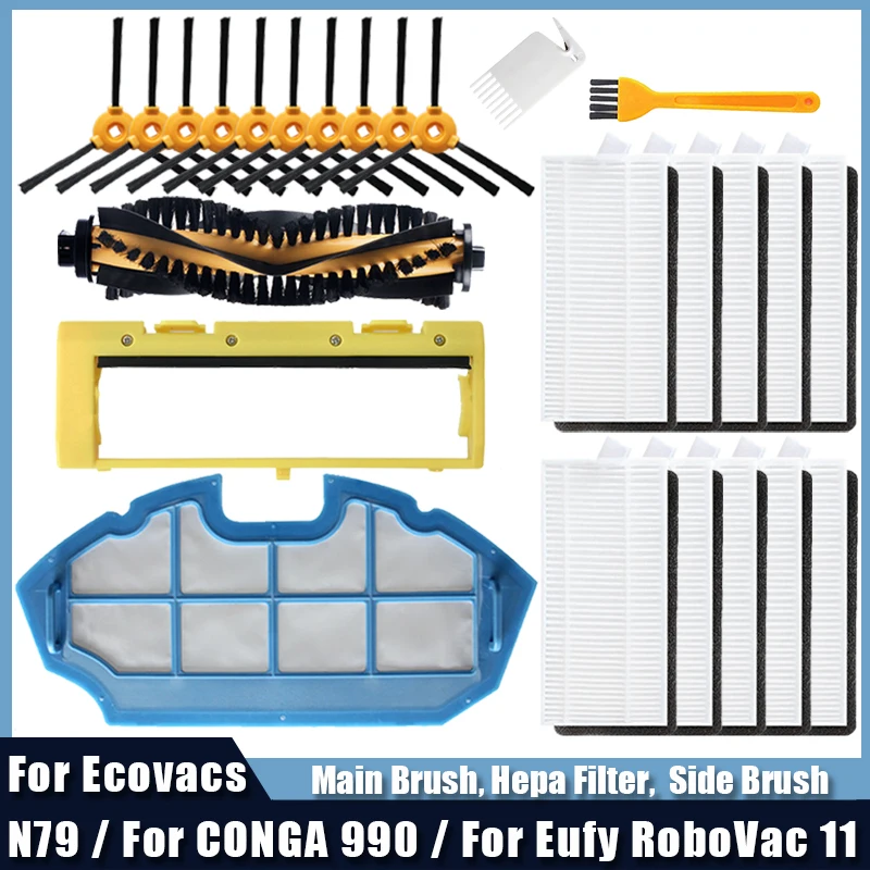

Основная щетка, основной фильтр Для Ecovacs Deebot N79, боковая щетка для Eufy RoboVac 11, запасные части для пылесоса CONGA 990
