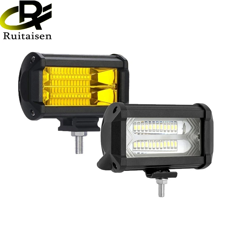 Ruitaisen-5 дюймов 72 Вт светодиодный рабочий осветительный брусок для внедорожников потолочные светильники IP67 водонепроницаемый дальнего света Противотуманные фары для автомобиля грузовик ATV внедорожник лодка