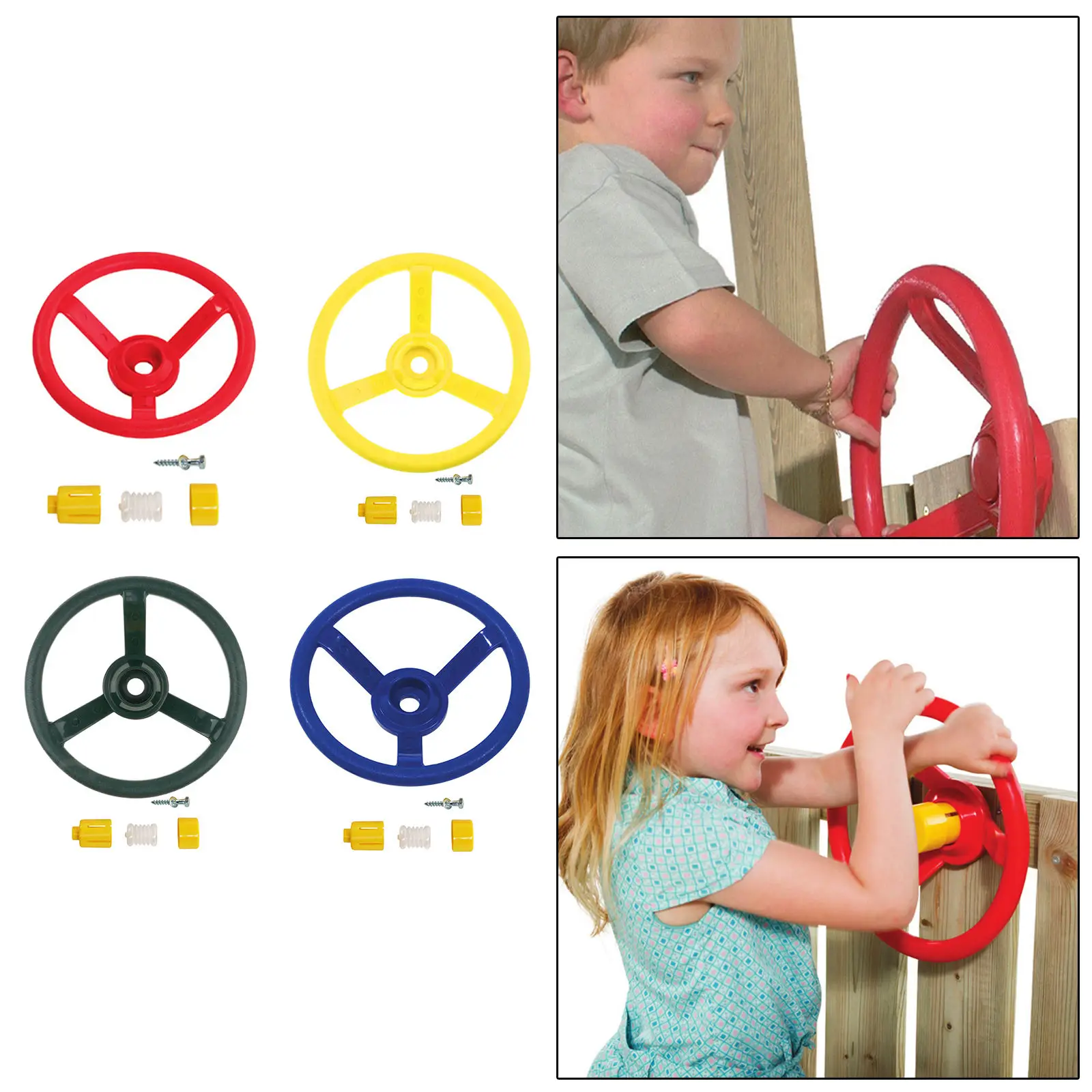 

12" Steering Wheel Toy Playground Accessories Pirate ship Wheel for Backyard Playground Outdoor Playhouse Treehouse Swing Set