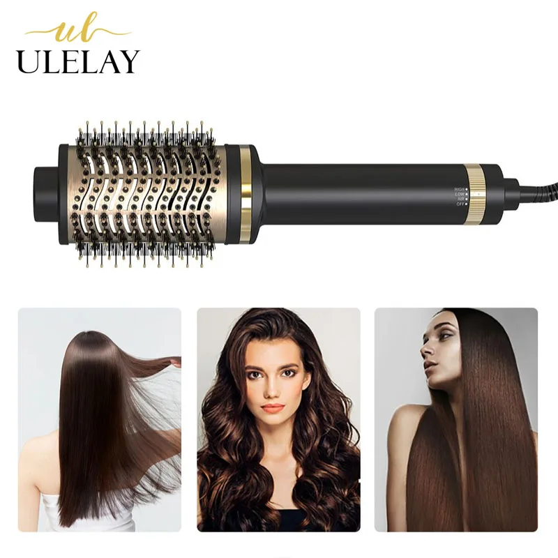 

ULELAY 3 in 1 Electric Hot Air Brush Hair Dryers Brush Women Hair Curler Negative Ion Hair Styler Dryer Brush Styler Comb