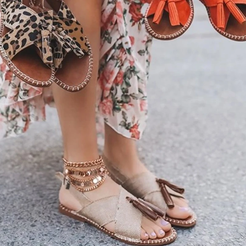 Женские босоножки Красивые летние замшевые сандалии гладиаторы в стиле ретро с