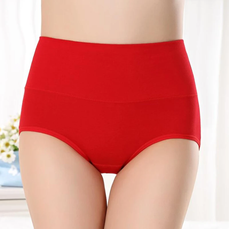 

Women's Cotton Panties Seamless Ladies High Waist Sexy Underwear Lingerie Hot Saisus Brand Breathable Solid Color Thin Briefs