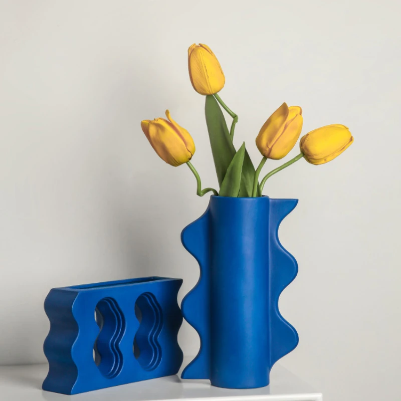 

Creative Luxury Vase Porcelain Nordic Vase Minimalist Decor Geometric Aesthetic Room Decor Office Desk Jarrones Vases BC50VS