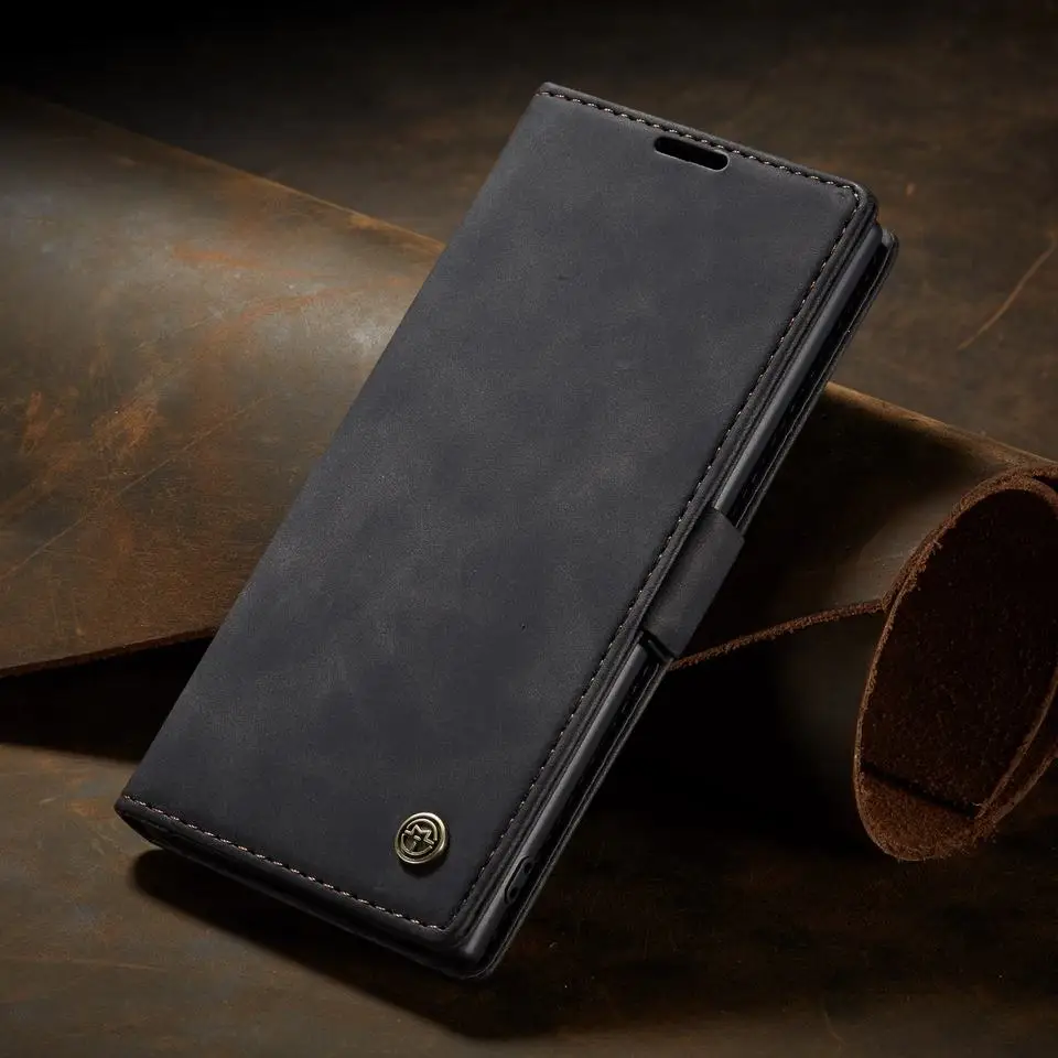 Чехол Caseme для Samsung Galaxy Note10 Plus Магнитный Роскошный флип кошелек из искусственной