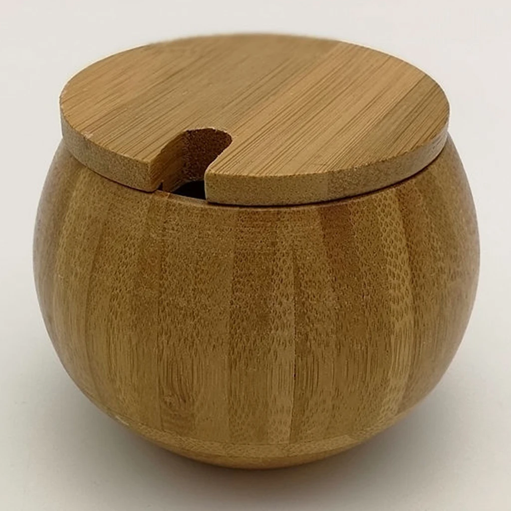 

Wood Spice Jar Sugar Bowl Tea Coffee Salt Seasoning Box Kitchen Gadget