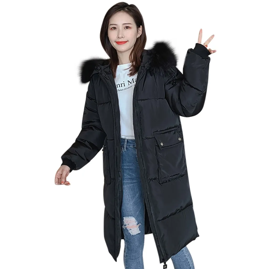 Женский пуховик женская зимняя верхняя одежда 2019 пальто длинная светильник