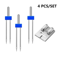 4pcsset double needle 234mm applicable presser foot 9 groove thickness tucker presser combination sewing machine accessories
