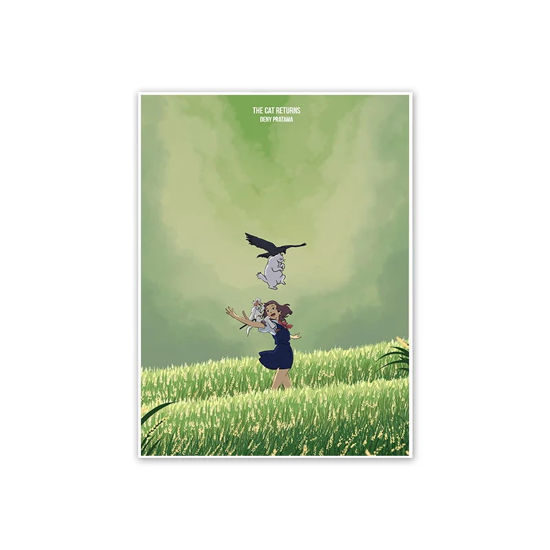 Jun Миядзаки Spirited Away Totoro белая бумага для художественной печати плакатов бар