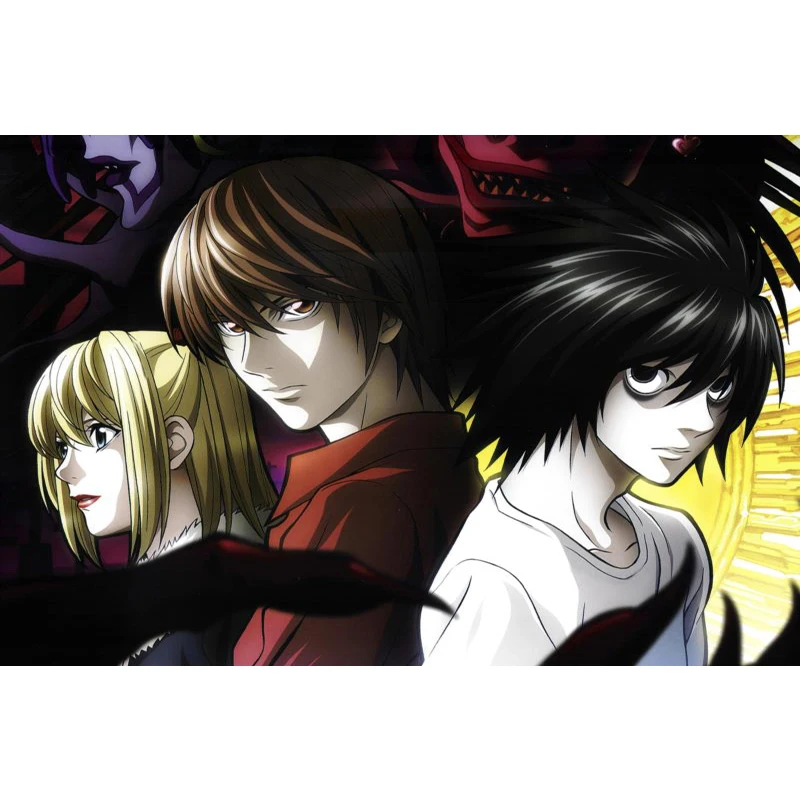 Плакат с надписью Death Note атласный на заказ тканевый настенный плакат принтом из