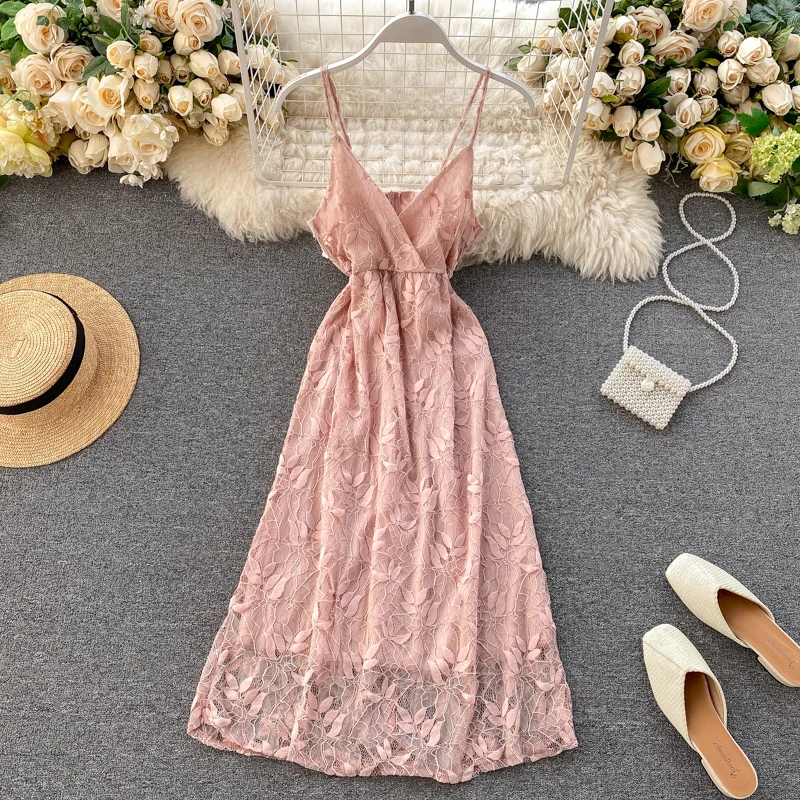 Весна 2020 женское шикарное сказочное милое кружевное длинное сексуальное платье