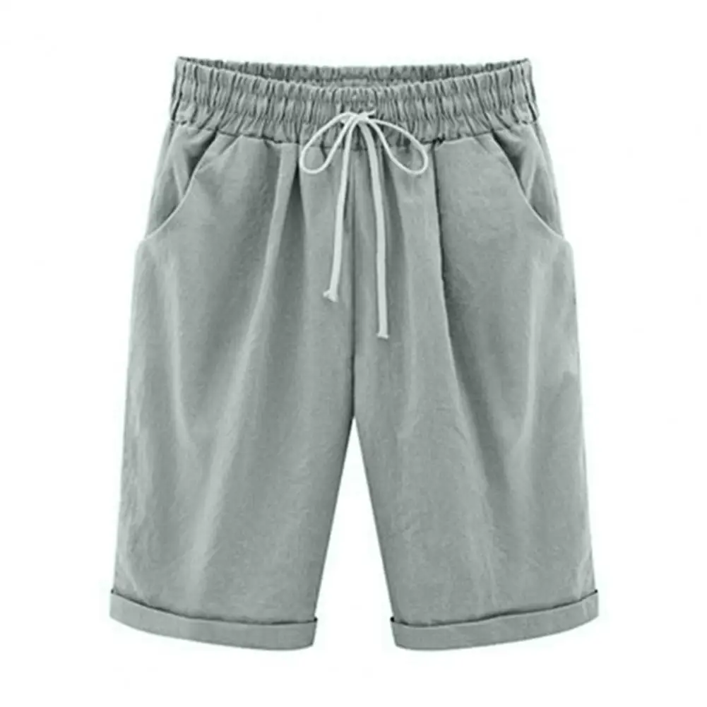 

XL women's summer shorts cotton linen shorts casual ladies drawstring elastic loose soft breathable sports daily M-5XL shorts