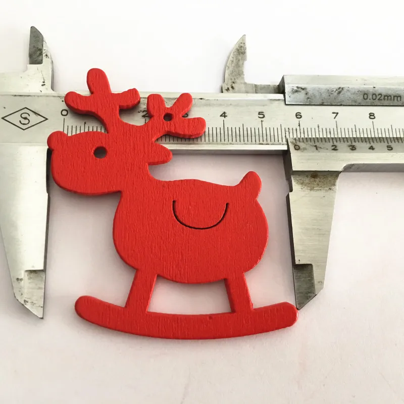 10ps-5-red-elk1 10 шт. Рождественская елка деревянные украшения Рождественские украшения для дома Navidad деревянные подвесные Подвески Noel Декор год подарки - Цвет: 10ps-5-red-elk1