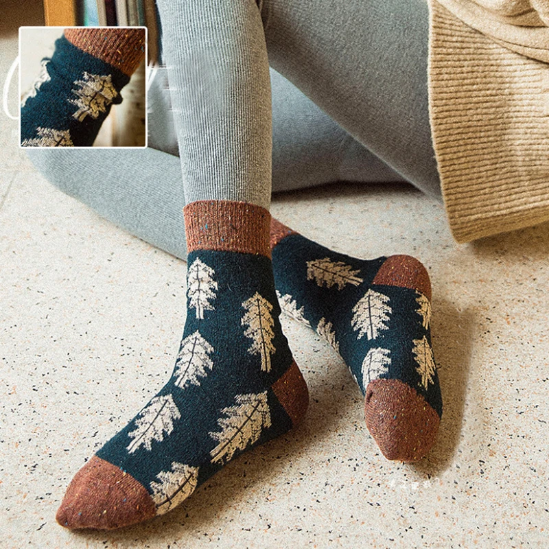 Модные женские хлопковые носки осенне зимние теплые высокого качества