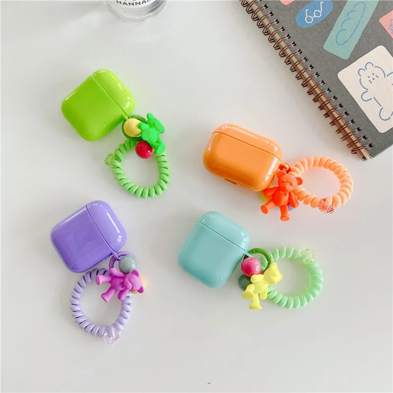 

Силиконовый чехол для наушников apple AirPods 1, 2 Pro, с мультяшным медведем