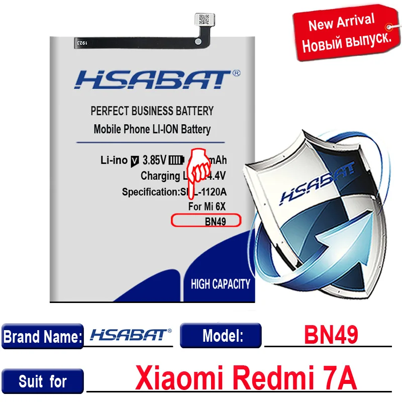 Аккумулятор HSABAT BN49 5500 мА · ч для Xiaomi Redmi 7A инструменты в подарок стиркер номер