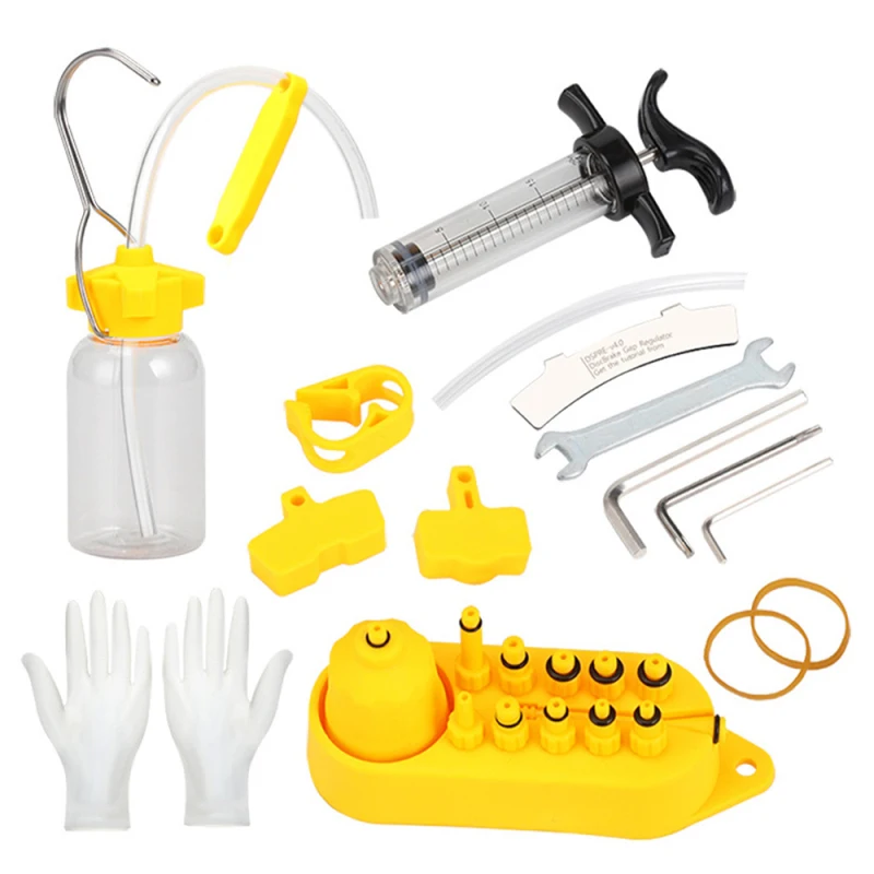Bicycle Brake Bleed Kit Hydraulic Oil Mineral Disc MTB Bike Repair Tools Yellow | Lubricant
