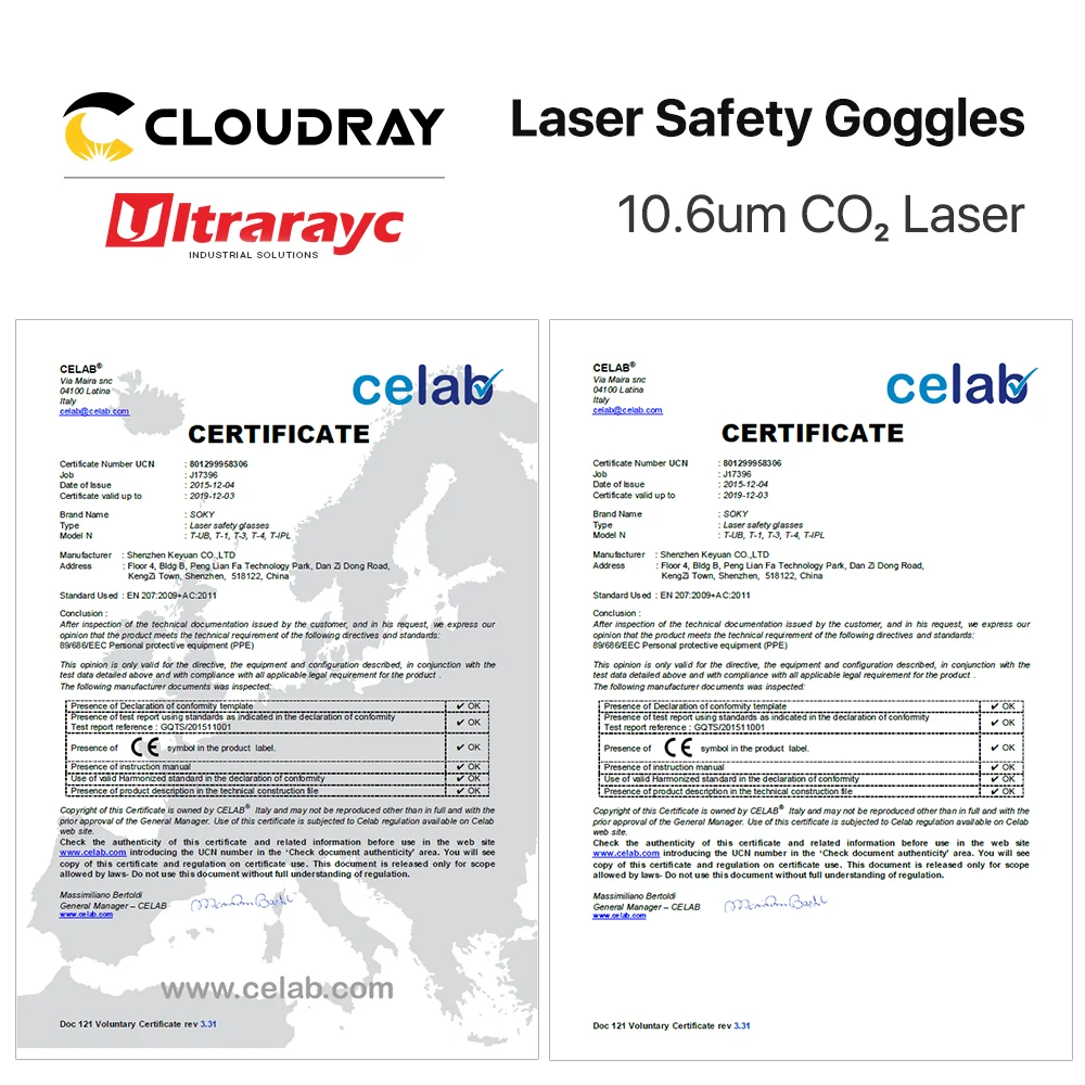 

Ultrarayc 10600nm Laser Safety Goggles Large Size Type D Protection Eyewear Protective Glasses Shield for Co2 Engraving Machine