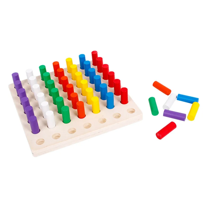 Материалы montessori игрушки развивающие игры цилиндра разъем Конструкторы деревянный математические игрушки для детей, Игрушки для раннего развития детей