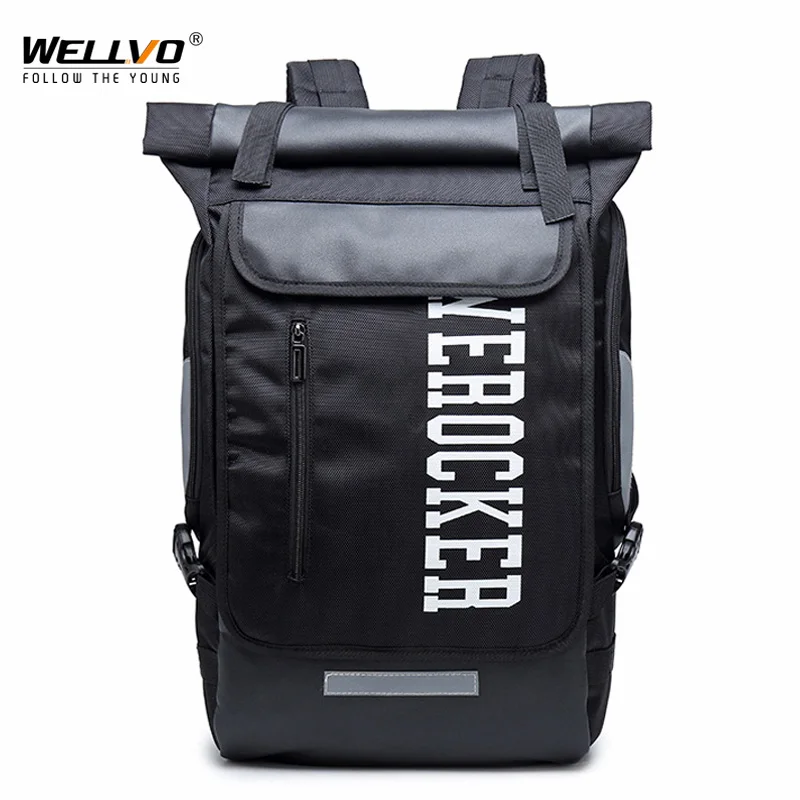 Светоотражающий рюкзак большой емкости мужской многофункциональный для