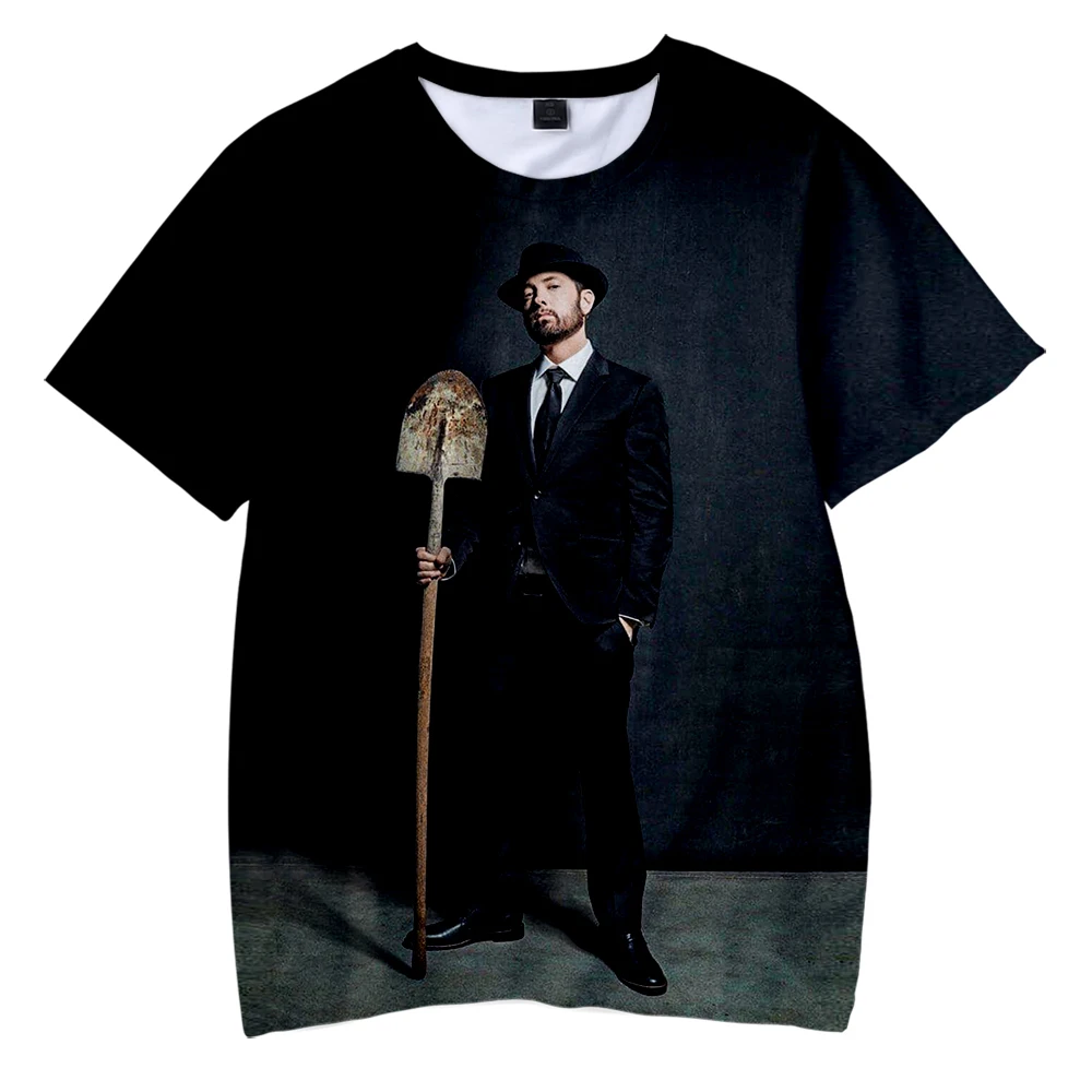 Новый дизайн футболка для мальчиков с коротким рукавом и девочек Eminem 3D принтом