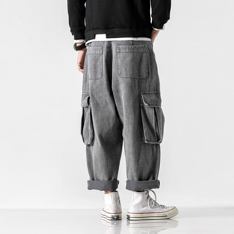 Мужские джинсы с большим карманом свободные широкие брюки высококлассные