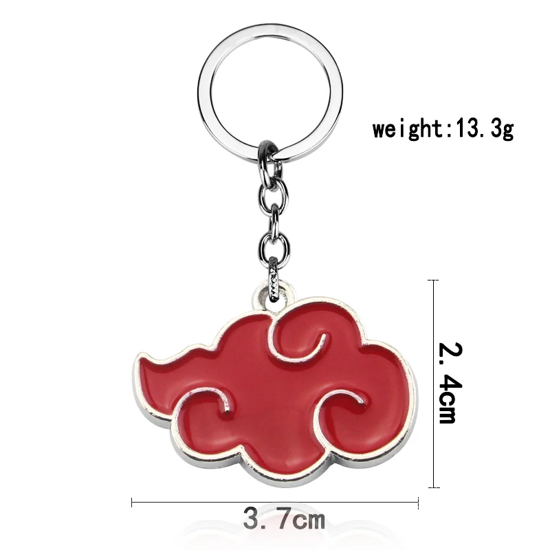 

Comics Cartoon Naruto Akatsuki keychain Red Cloud Logo itachi uchiha Metal keyring jewelry For Fans Gift