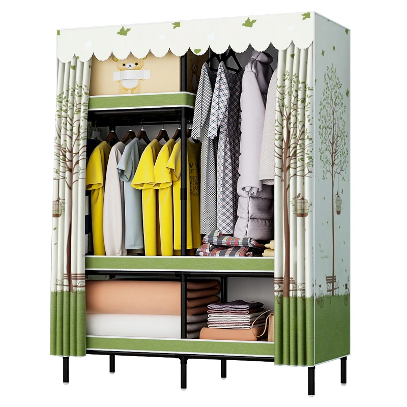 

GW-130 Better Quality Small Wardrobe for Clothes Storage Durable Oxford Fabric Cloth Simple Closet Cupboard For Bedroom