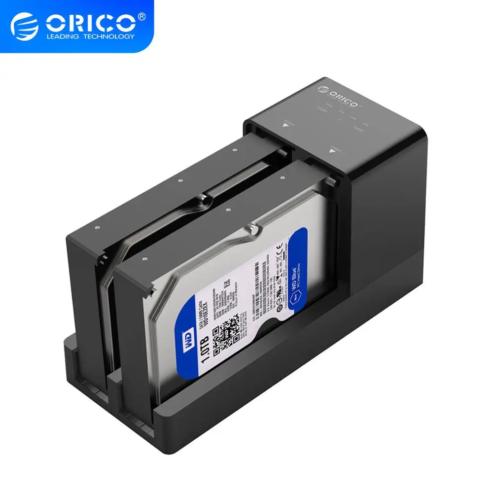 Док станция ORICO для HDD с двумя отсеками 2 5 3 USB 0 на Sata чехол жесткого диска