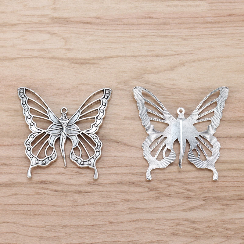 

6pcs Large Goddess Nouveau Butterfly Fairy Charms Pendants Jewelry Findings