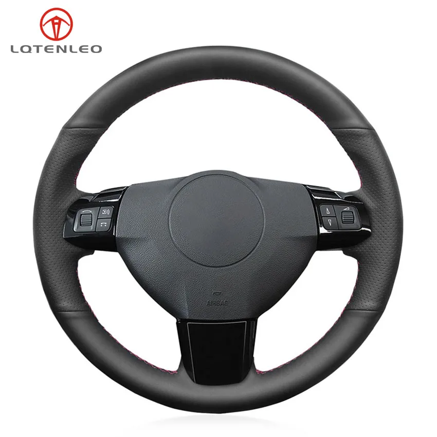 

LQTENLEO Black Genuine Leather Steering Wheel Cover For Vauxhall Astra 2004-2009 Signum Vectra C 2005-2009 Zaflra (B) 2005-2014